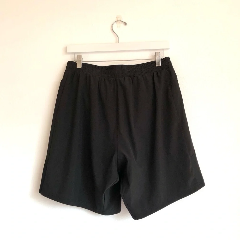 Second Skin Black Compression Lined Workout Athletic Shorts Size Large